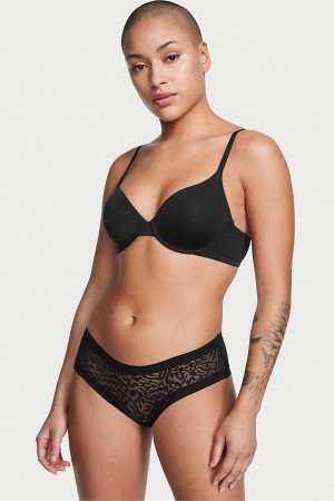 Victoria's Secret Sexy Illusions by Victorias Secret Mesh No Show Cheeky Knickers Zwart | 06173-ATYX