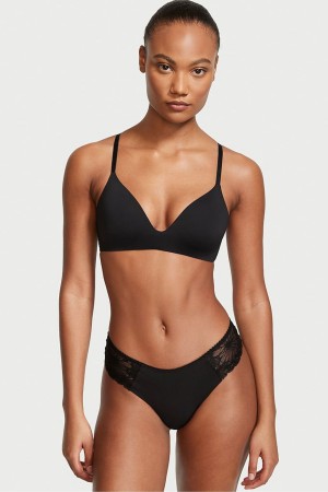 Victoria's Secret Sexy Illusions by Victorias Secret No Show String Knickers Zwart | 89153-UAEP