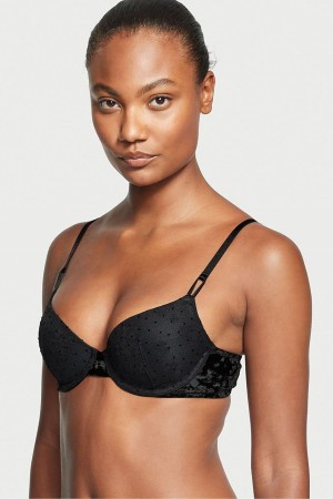 Victoria's Secret Sexy Tee Kanten Lightly Gevoerde T-Shirt Bra Zwart | 51847-JXYD