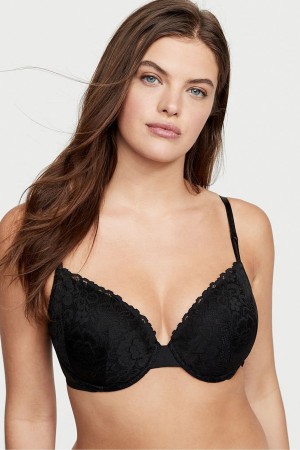 Victoria's Secret Sexy Tee Kanten Lightly Gevoerde T-Shirt Bra Zwart | 45820-SOQW