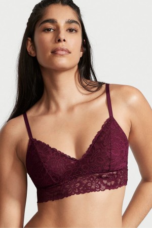 Victoria's Secret Sexy Tee Kanten Unlined Bralette Bordeaux Paars | 25943-EKPO