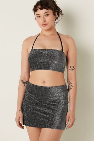 Victoria's Secret Shimmer High Taille Mini Swim Skirt Zwart | 58716-TIYQ