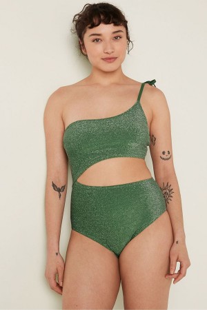 Victoria's Secret Shimmer One Shoulder Swimsuit Groen | 10437-TAGV