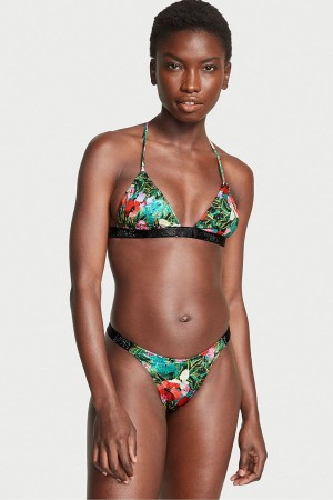 Victoria's Secret Shine Riemen Swim Bikini Bottom Zwart | 90738-HICV