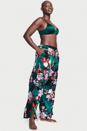 Victoria's Secret Silk Floral Pyjama Bottoms Groen | 45873-GMFP