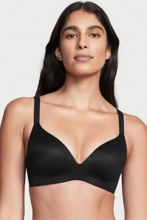 Victoria's Secret Smooth Lightly Gevoerde Non Wired Push Up Bra Zwart | 57619-OEKB