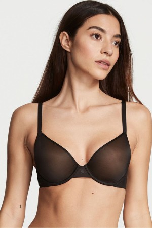 Victoria's Secret Smooth Push Up Bra Zwart | 15297-UOJV