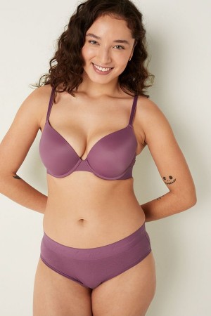 Victoria's Secret Smooth Push Up T-Shirt Bra Zwart | 83912-HMGW