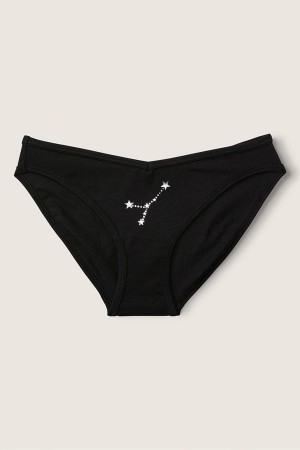 Victoria's Secret Stretch Katoenen Astrology Katoenen Bikini Knickers Zwart | 50214-GJPS