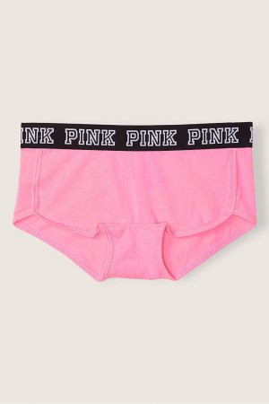 Victoria's Secret Stretch Katoenen Katoenen Logo Kort Knickers Zwart | 47289-WLST