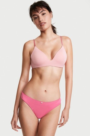 Victoria's Secret Stretch Katoenen Katoenen String Knickers Roze | 43570-DELS