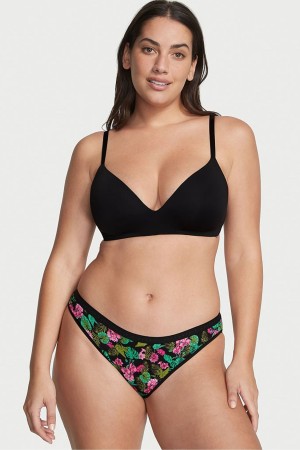 Victoria's Secret Stretch Katoenen Katoenen Bikini Knickers Zwart | 98604-DMWI