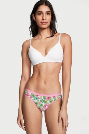 Victoria's Secret Stretch Katoenen Katoenen Bikini Knickers Whtie Tropical Oasis | 30982-XSZE