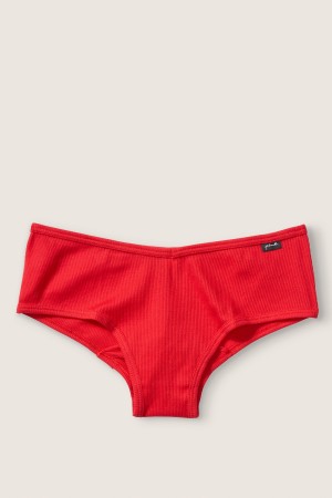 Victoria's Secret Stretch Katoenen Katoenen Cheeky Knickers Rood | 75281-PSER