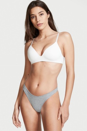 Victoria's Secret Stretch Katoenen Katoenen High Leg String Knickers Grijs | 31598-GUAE