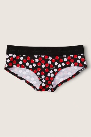 Victoria's Secret Stretch Katoenen Katoenen Logo Hipster Knickers Zwart | 61972-GIZR