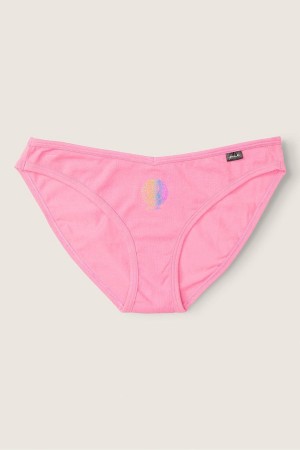 Victoria's Secret Stretch Katoenen Katoenen Bikini Knicker Roze | 37628-MJQG