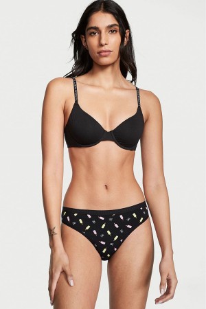 Victoria's Secret Stretch Katoenen Katoenen Bikini Knickers Zwart | 40128-NIFB