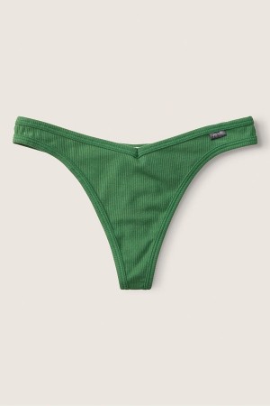 Victoria's Secret Stretch Katoenen Katoenen String Knickers Groen | 19206-ZQGE