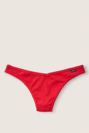 Victoria's Secret Stretch Katoenen Katoenen String Knickers Rood Rood | 32518-RBWY