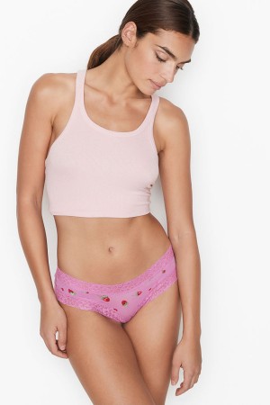 Victoria's Secret Stretch Katoenen LCE W CTN CHEEKY Aqua Daisy Dot | 65032-SQXI