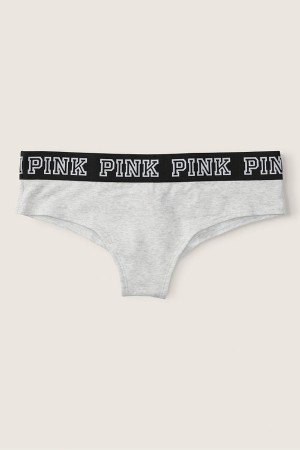 Victoria's Secret Stretch Katoenen Logo Cheeky Knickers Grijs | 35281-ILUQ