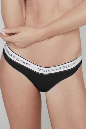 Victoria's Secret Stretch Katoenen Logo Knickers Blauw | 51830-YIGU