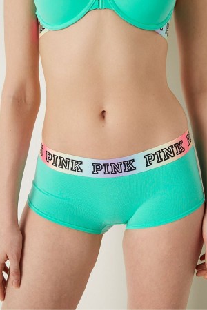 Victoria's Secret Stretch Katoenen Logo Kort Knickers Zwart | 38147-UQXL