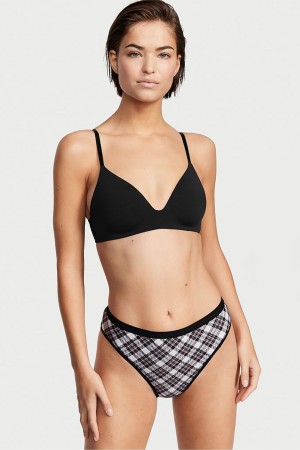 Victoria's Secret Stretch Katoenen Stretch Katoenen High Leg Brief Knickers Zwart | 41052-XZSB