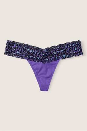 Victoria's Secret The Lacie Everyday Kanten Trim String Knickers Blauw | 05912-EDZR