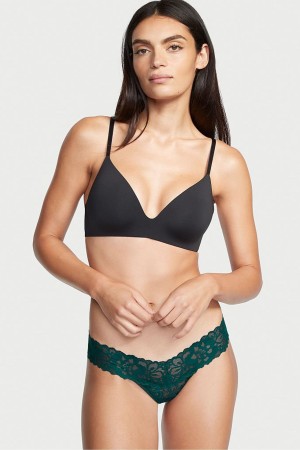 Victoria's Secret The Lacie Kanten String Knickers Zwart | 26743-HEJB