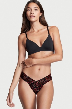 Victoria's Secret The Lacie Kanten String Knickers Zwart | 91378-RWQS