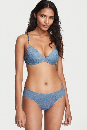 Victoria's Secret The Lacie Kanten String Knickers Blauw | 19240-DYXA