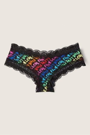 Victoria's Secret The Lacie Kanten Trim Cheeky Knickers Zwart | 46078-WVNC