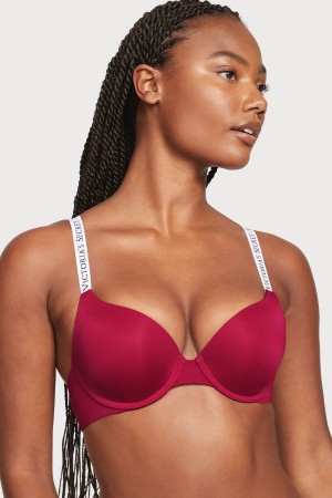 Victoria's Secret The T-Shirt Full Coverage Push Up Logo Bra Rood | 12094-GRBX