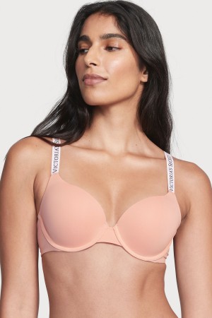 Victoria's Secret The T-Shirt Full Coverage Push Up Logo Bra Roze Roze | 19028-YBPC