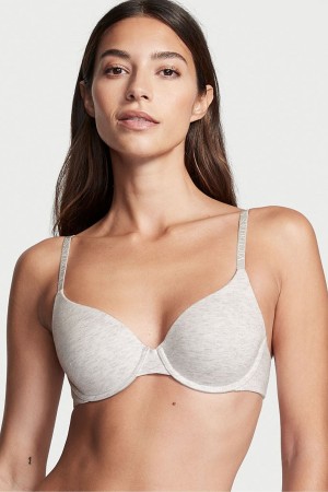 Victoria's Secret The T-Shirt Lightly Gevoerde Demi Logo Bra Blauw | 14275-ZDCO