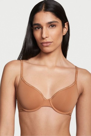 Victoria's Secret The T-Shirt Push Up Logo Riemen Bra Honey Glow Nude | 91482-QVDU