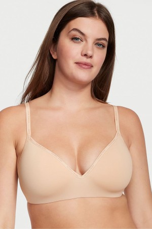 Victoria's Secret The T-Shirt Smooth Lightly Gevoerde Non Wired T-Shirt Bra Champagne Nude | 57420-RCDK