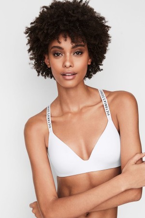 Victoria's Secret The T-Shirt Smooth Logo Riemen Lightly Gevoerde Non Wired T-Shirt Bra Blauw | 84256-PEJF