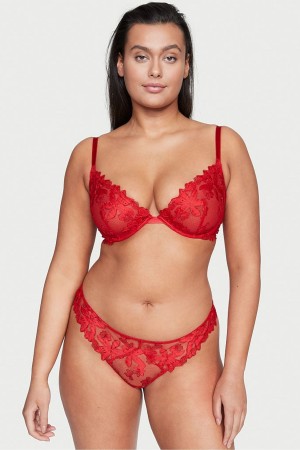 Victoria's Secret Very Sexy Embroidered String Knickers Rood | 93805-VRMO