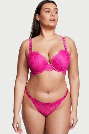 Victoria's Secret Very Sexy Kanten Shine Riemen String Knickers Roze | 15296-DETL