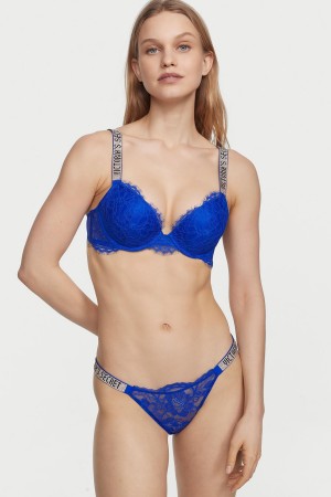 Victoria's Secret Very Sexy Kanten Shine Riemen String Knickers Zwart | 71429-LBUP