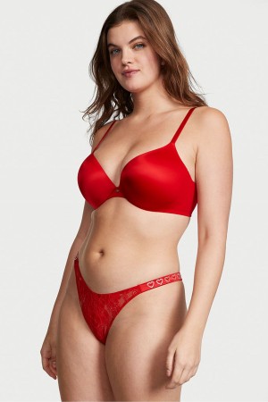 Victoria's Secret Very Sexy Kanten Shine Riemen Brazilian Knickers Rood | 32609-UVFK