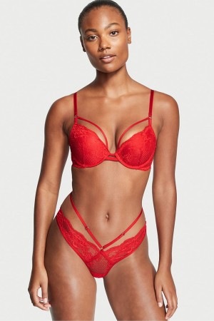 Victoria's Secret Very Sexy Kanten String Knickers Rood | 91203-CRGK