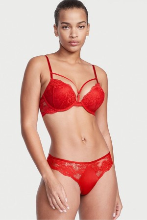 Victoria's Secret Very Sexy Kanten String Knickers Rood | 93240-XKQE