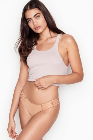 Victoria's Secret Very Sexy Mesh Cheekini Knickers Sweet Nougat Nude | 98231-LGTZ