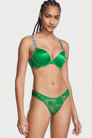 Victoria's Secret Very Sexy Shine Riemen Cutout Back String Knickers Fuchsie Roze | 30297-SGBZ