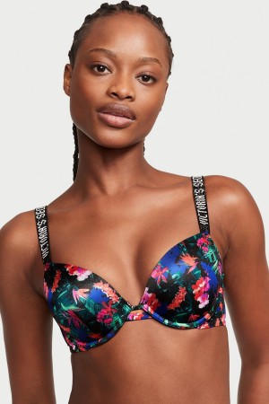 Victoria's Secret Very Sexy Shine Riemen Push Up Bra Zwart | 75329-RWBY