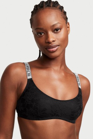 Victoria's Secret Very Sexy Shine Riemen Kanten Bralette Zwart | 85901-HSJC